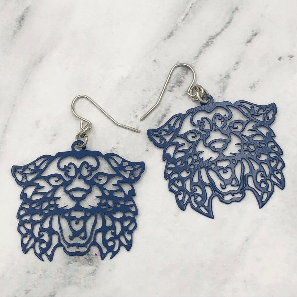 🌼 Blue Wildcat Laser Cut Dangle Earrings Kentucky